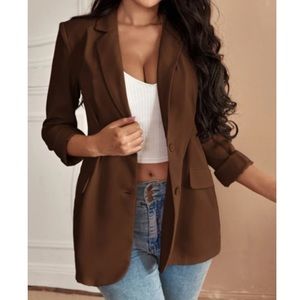 Luxe lapel collar single breasted blazer